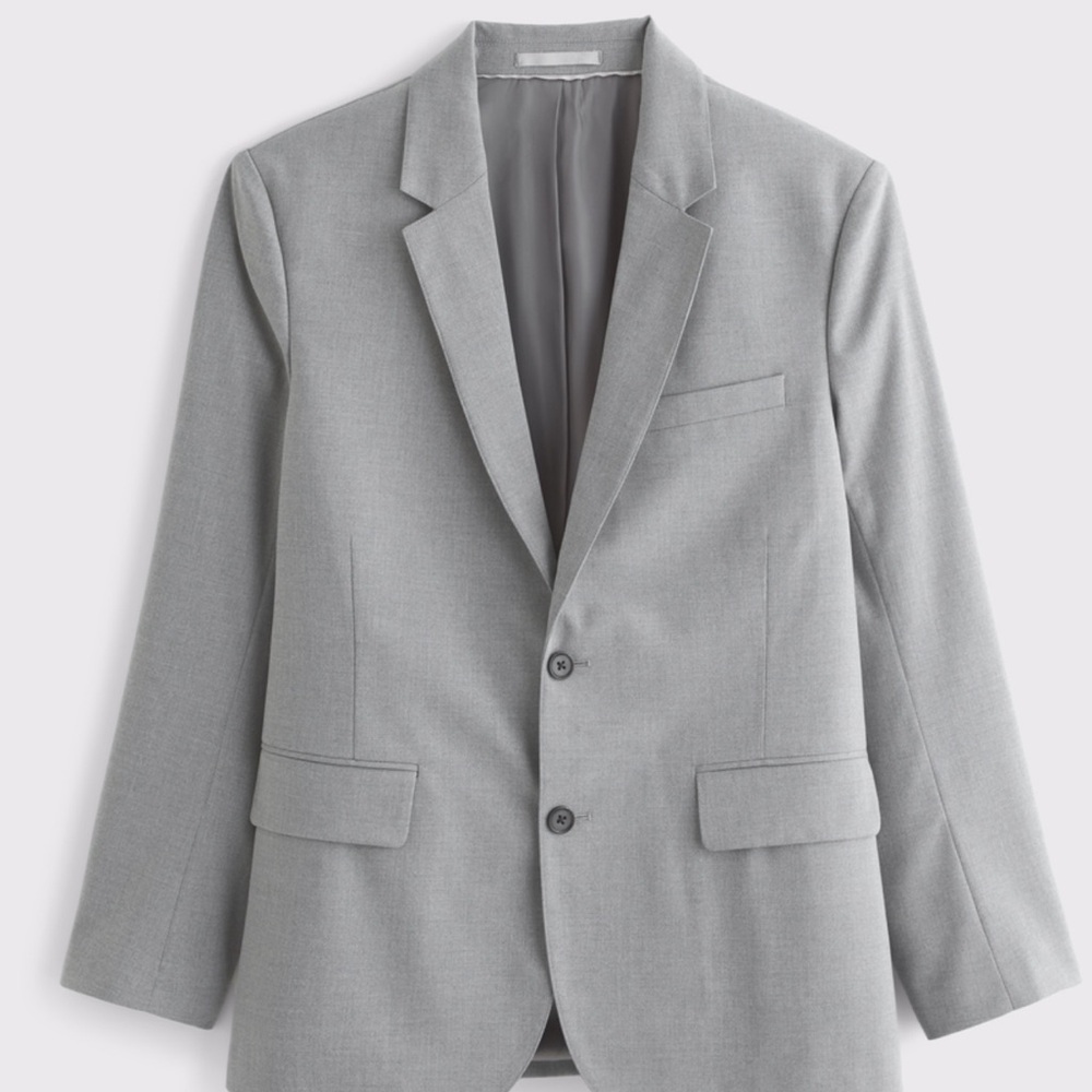 Men's Abercrombie A&F Collins Classic Blazer (Gray) - Picture 3 of 10